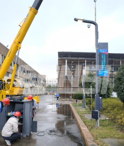 三思中安創(chuàng)谷智慧路燈，工廠測試現(xiàn)場